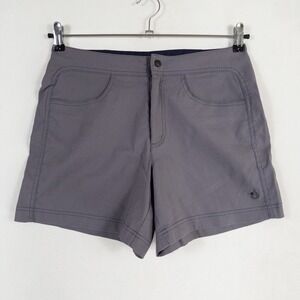 ISIS Shorts Womens Sz 6 Gray Nylon Spandex Flat Front Mid Rise Outdoors Hiking